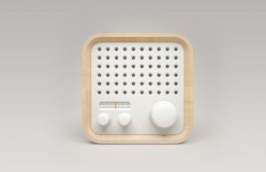Cool little radio. This is a picture caption
